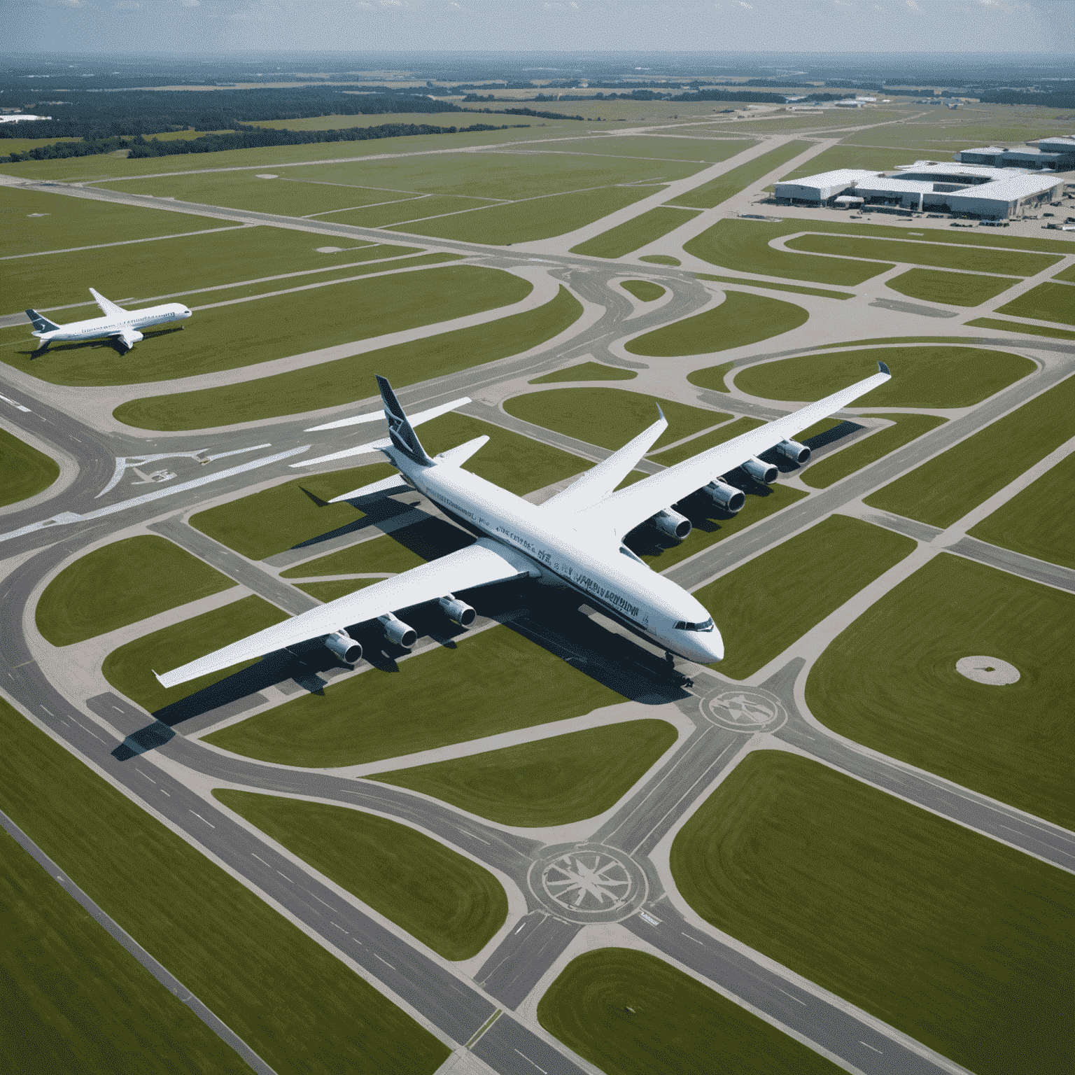 A graph showing rising trends in aerodrome investments, with airport runways in the background